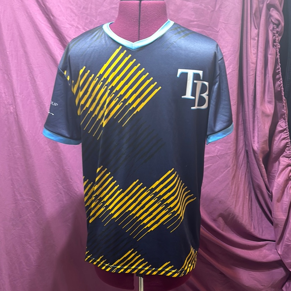 Tampa Bay Rays Baseball Jersey # 56 Arozarena, Navy Blue TB Lets Go Rays